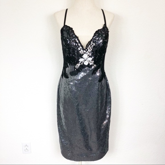 Alberto Makali Dresses & Skirts - Alberto Makali Cocktail Dress Lace Sequin